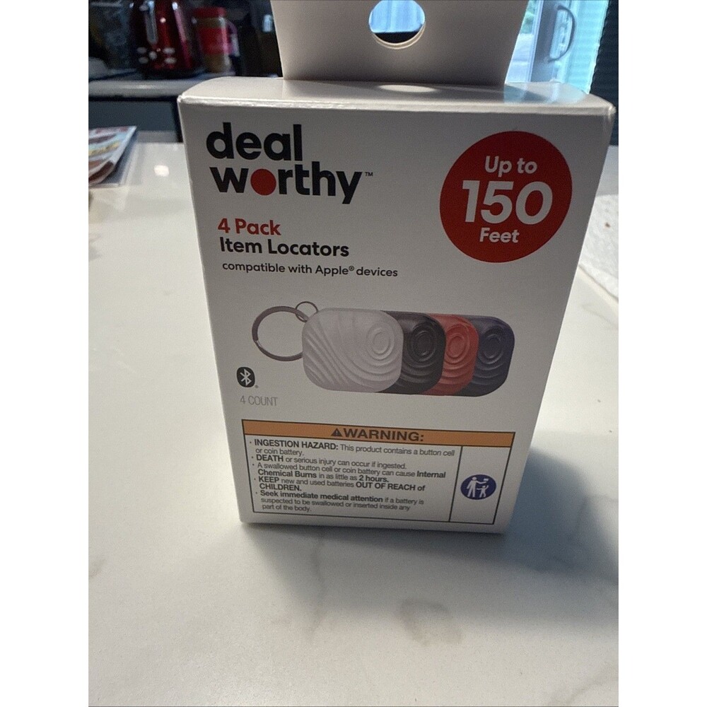 Dealworthy 4 Pack Item Locators Compatible with Apple Devices Up to 150 Feet AA3